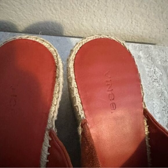 Vince Gaelan Wedge Espadrille Sandal Red Clay Sz 9.5M Retail $350 - Picture 5 of 11